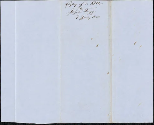 Copy of a letter from George Coffin to Jesse Fogg, 1 July 1850