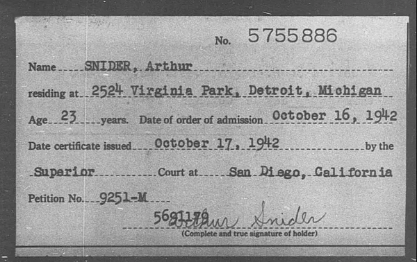 Snider, Arthur - 1942