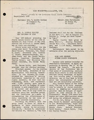 LCRC June 1964 Newsletter