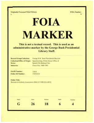 Business & Industry Association (BIA) 2/13/89 [OA 6853]