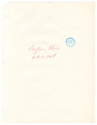 Reading Copy, Speech of President Harry S. Truman, Dayton, Ohio