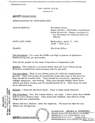 April 11, 1973 - Nixon, POW/MIA Coordinator Roger Shields