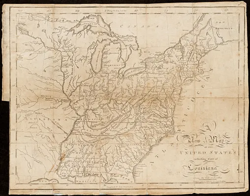 A new map of the United States including part of Louisiana