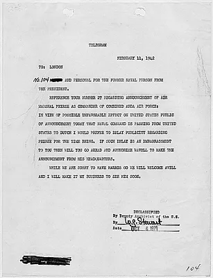 Franklin D. Roosevelt to Winston Churchill
