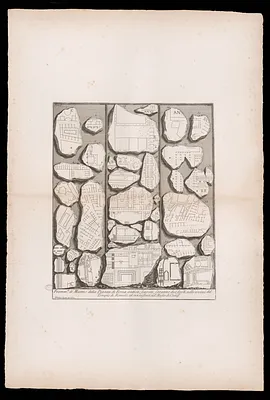 Framm.ti di marmo della pianta di Roma antica scavati saranno due secoli, nelle rovine del Tempio di Romolo, ed ora esifenti nel Museo di Camp. olio