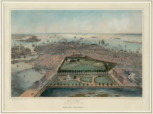 Bird's eye view of Boston