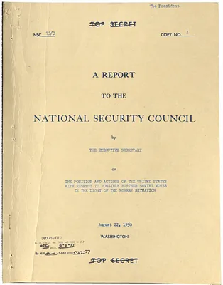 National Security Council Report 73/3, Report to the National Security Council by the Executive Secretary on  the Position and Actions of the United States with Respect to Possible Further Soviet Moves in the Light of the Korean Situation