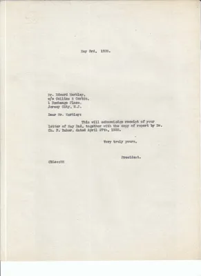 Letters Sent to Edward Markley [E.A. Markley], May 3, 1928
