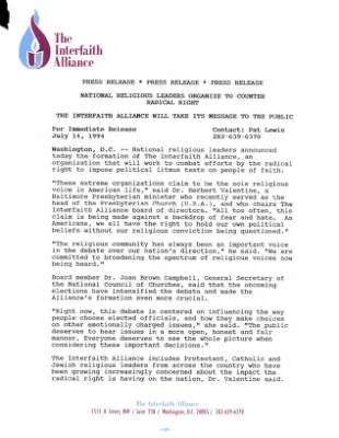 Religious Right: [The Interfaith Alliance]