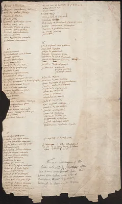A catalogue of books which I r[eceiv]ed by the great bounty of Madam Usher, 5 Decemb[er] 1676