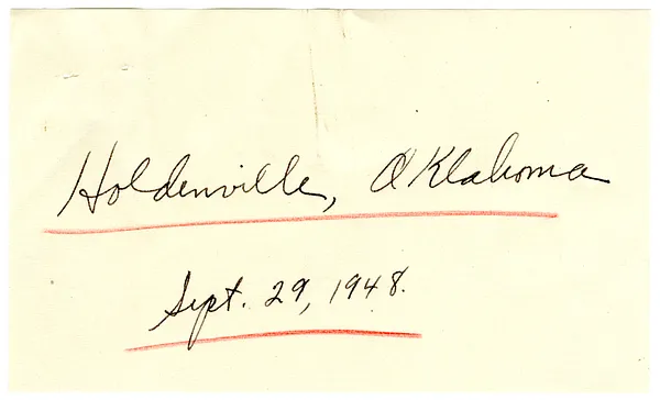 Press Release, Speech of President Harry S. Truman, Holdenville, Oklahoma