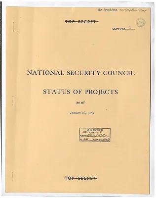Report, National Security Council Status of Projects