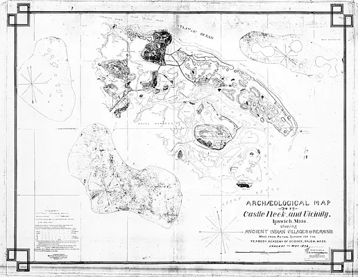 Archaeological map of Castle Neck and vicinity, Ipswich, Mass. showing ancient Indian villages & remains