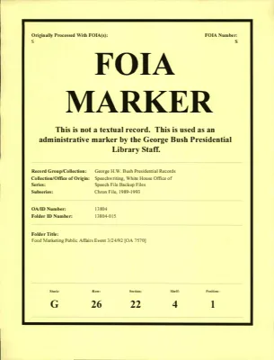 Food Marketing Public Affairs Event 3/24/92 [OA 7570]