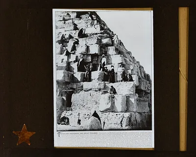 Photograph of Travelers Ascending the Great Pyramid