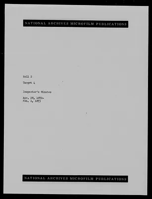Inspectors Minutes: April 28, 1872 - February 1, 1873