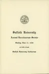 1939 Suffolk University Baccalaureate Service program