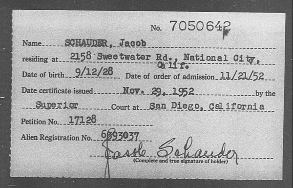 Schauder, Jacob - 1952