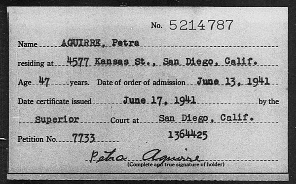 Aguirre, Petra - 1941