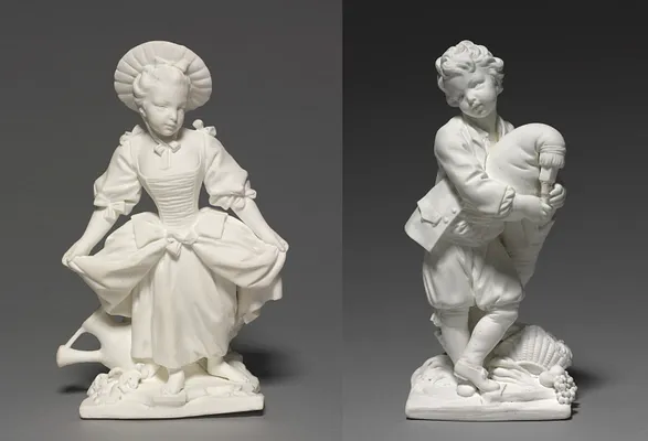 Figure Pair of the Dancer (La Danseuse) and the Bagpiper (Le Joueur de Musette)