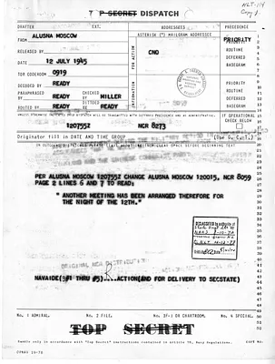 Telegram from the American Legation Naval Attache, Moscow to Secretary of State James Byrnes