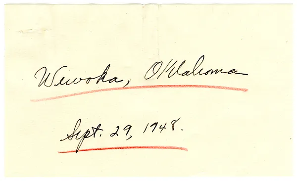 Press Release, Speech of President Harry S. Truman, Wewoka, Oklahoma