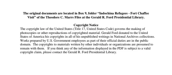 Indochina Refugees - Fort Chaffee Visit