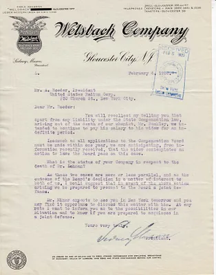 Letters Received to A. Roeder, February 4, 1926