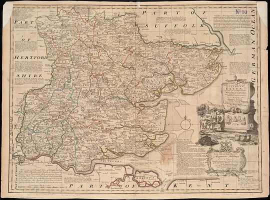 An accurate map of the county of Essex, divided into its hundreds