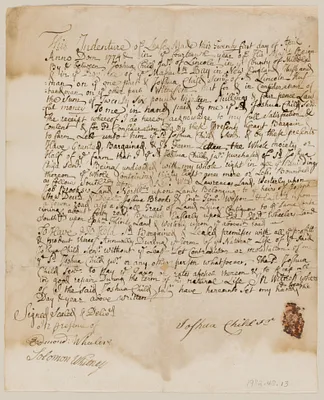 Lease of land from Joshua Child Jr. to Joshua Child Sr. for 38 acres land in Lincoln, in consideration of 26£