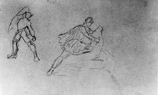 Sketch of a Relief in the Louvre Museum