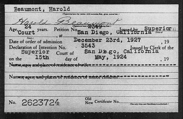 Beaumont, Harold - 1927