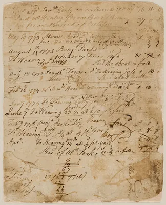 Joshua Child account book F