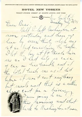 Letter from Harry S. Truman to Bess W. Truman