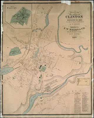 Plan of the towns of Clinton, Worcester Co. Mass