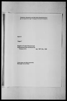 Register of Letters Received and Endorsements Sent and Received