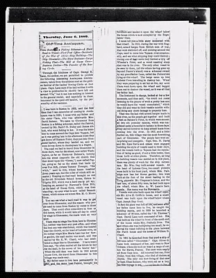 Capt. George Lane reminiscenses