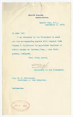 Letter from William Loeb to E. A. Hitchcock