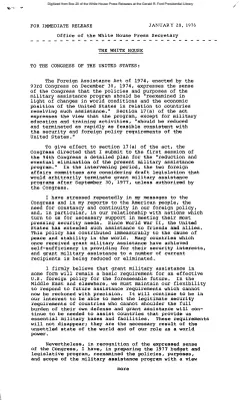 Letter from the President to Congress