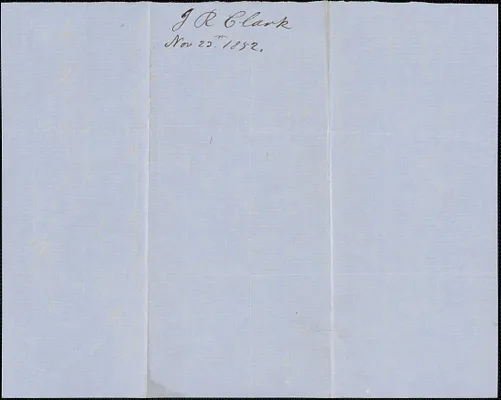 Isaac R. Clark to Samuel Warner, 23 November 1852