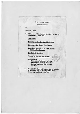 File Unit List, Minutes of the Second Meeting of the Heads of Government