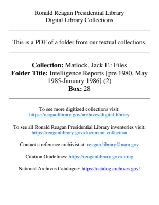 Intelligence Reports [pre 1980, May 1985-January 1986] (2)