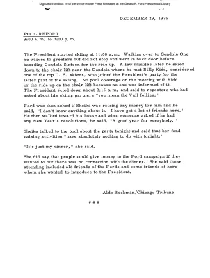 9:00 a.m. to 3:00 p.m. [Pool Report]
