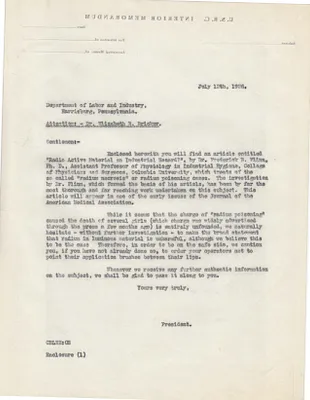 Letters Sent to Elizabeth B. Bricker, July 12, 1926