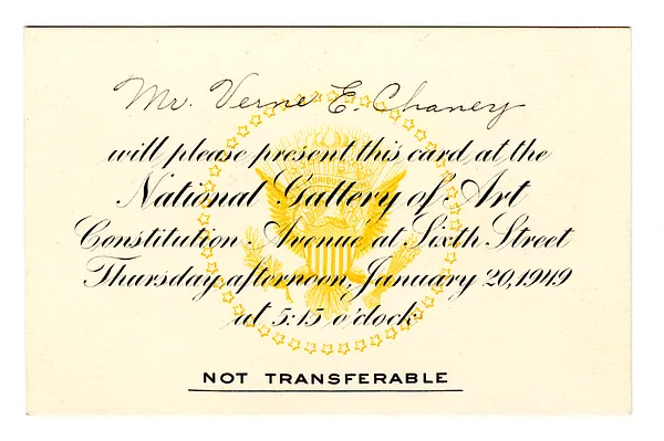 Cards for Inaugural Reception at National Gallery of Art