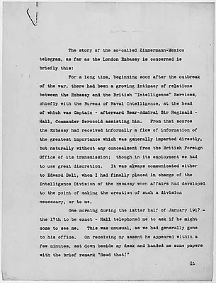 Interception of the Zimmermann Note in 1917