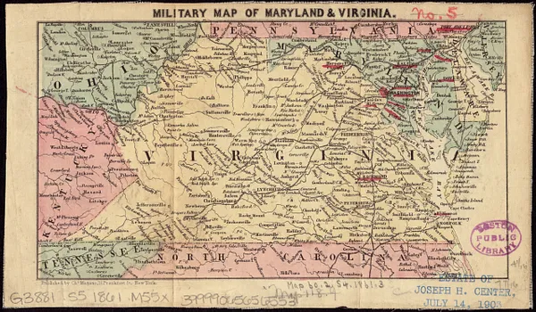 Military map of Maryland & Virginia
