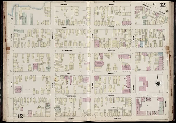 Insurance map of Charlestown : portions of Roxbury (now annexed to Boston) and Cambridge