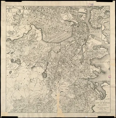 Map of the city of Boston and vicinity