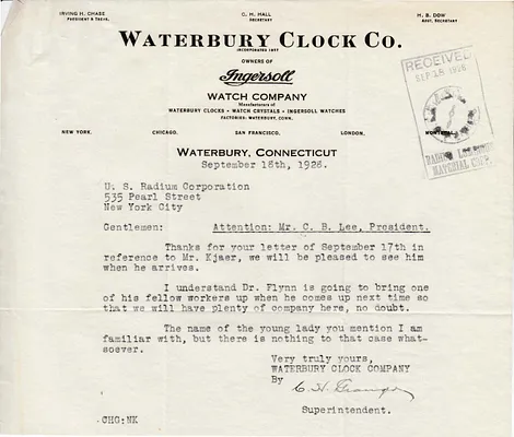 Letters Received to C.B. Lee, September 18, 1928